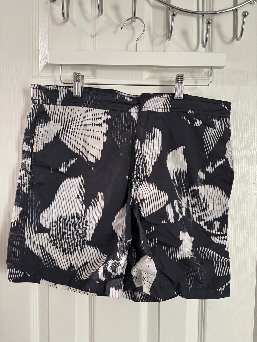 AllSaints Black and White Patterned Swim Shorts